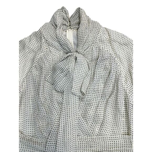 Burberry London England Dresse Silk Polka Dot bow neck sz 38 US 4 - Picture 5 of 16